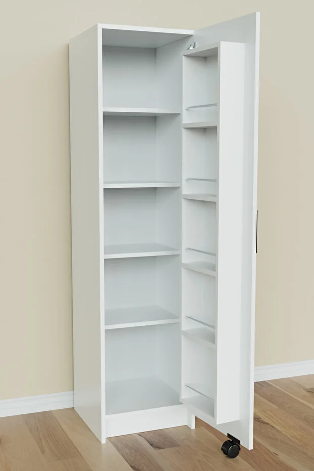 Tek Kapaklı Raflı Çok Amaçlı Dolap – Beyaz